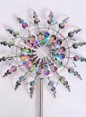 新款跨境金属铁艺工艺品旋转风车户外创意花园风车装饰铁艺插件