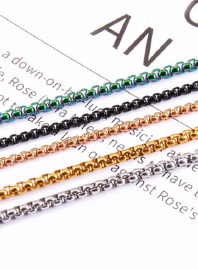Rope Chain Box Necklace Stainless Steel Chains Link Necklace