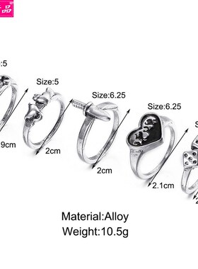 极速Punk Alloy personality chain retro snake Knuckle ring Su