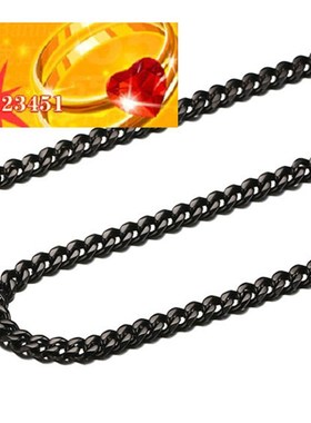 广东韩版不锈钢链条黑色男士女士项链首饰配饰配链新品