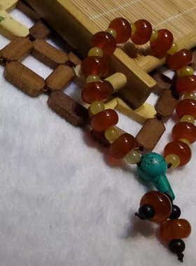 冰种巴西路路通算盘子玉髓镶黄翡手錬手串佛串 招财转运玛瑙男女