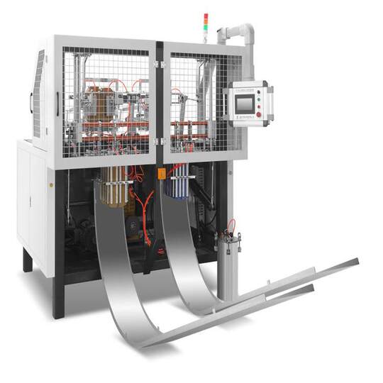 High-speed vertical double-station carton machine Hamburger box carton forming machine Lunch box machine Three-dimensional carton forming machine