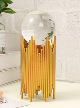 ins风北欧家里客厅酒柜网红水晶球摆件玻璃球金色白色家居装饰品