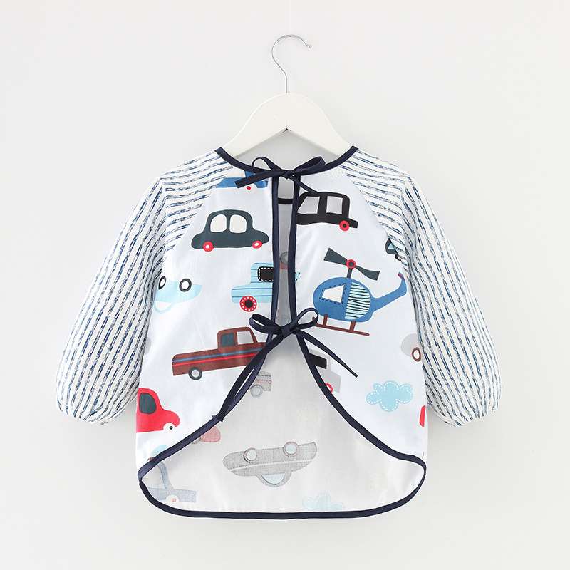 Baby eating smock, children's apron, bib, waterproof, anti-dirty rice pocket, baby long-sleeved, reverse-wearing protective clothing for boys and girls