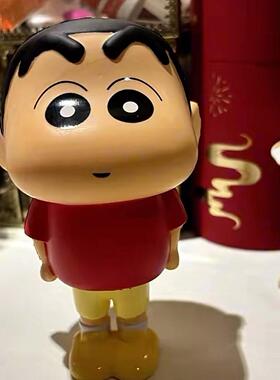 弹跳蜡笔小新摆件捏捏解压趣味慢回弹发泄玩偶卡通玄关装饰摆件