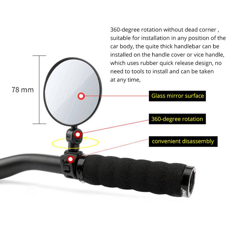 网红Bicycle Rearview Mirror niversal Handlebar Rearview Mirr - 图3