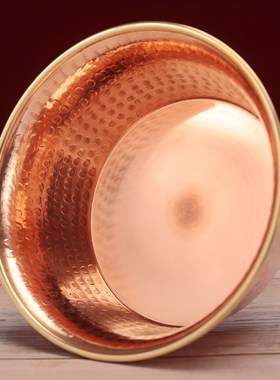 藏式供水杯红铜供奉杯八供杯水财神供水碗室内佛堂X供奉平底摆件