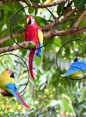 厂家仿真鹦鹉摆件楼盘阳台布置造景花园庭院装饰品幼儿园户外树上