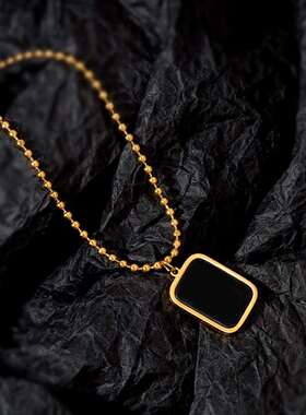 极速ins style titanium steel geometric square necklace simpl