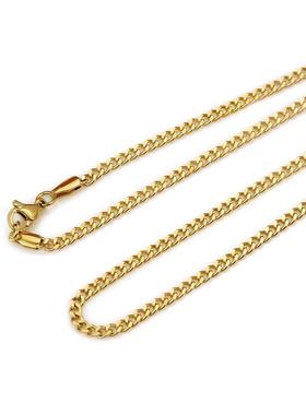 Hip Hop Men Stainless Steel Slim Vacuum Plating Cuban Chain