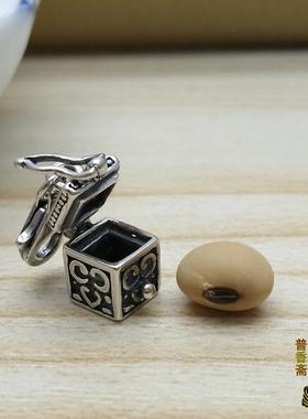 泰银925纯银嘎乌盒吊坠 迷你型可打开男女儿童项链挂件配件包邮