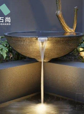 好货流水摆件水钵水景喷泉水系流水碗水盆循环瀑布池塘水池泳池可