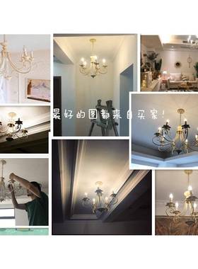 欧式简约客厅灯餐厅吊灯铁艺田园蜡烛铁艺吊灯卧室温馨灯具