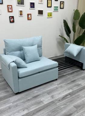 现代简约单人位小户型多功能午休办公款折叠横向沙发床两用