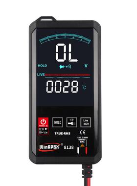 汉研8136大屏智能数字万用表触摸屏数模双显蜂鸣自动识别