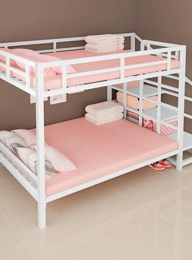 铁艺床上下铺双层成人高架床省空间公寓宿舍儿童铁架小户型高低床