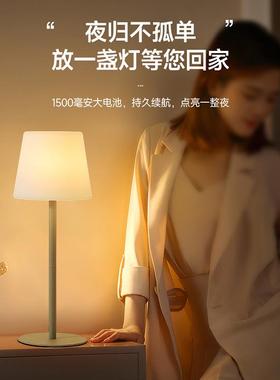 爆品卧室床头台灯PE滚塑充电氛围灯创意摆件小led床头柜