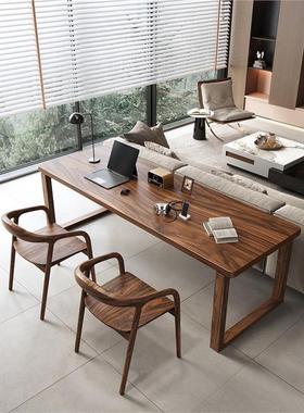 南美胡桃木高档实木书桌去客厅化家用写字工作台双人学习桌办公桌