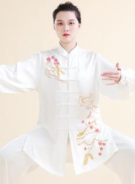 太极服男高端飘逸新款手绘太极拳练功服女武术表演服春夏套装健道