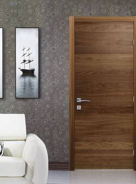 高档黑胡桃木拼花实木烤漆复合门无味简约优质隔音平开门室内门