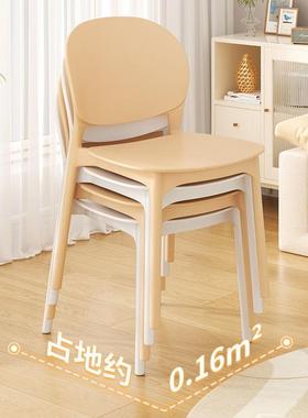 家用可摞叠餐桌椅成人休闲舒服久坐凳子靠背椅