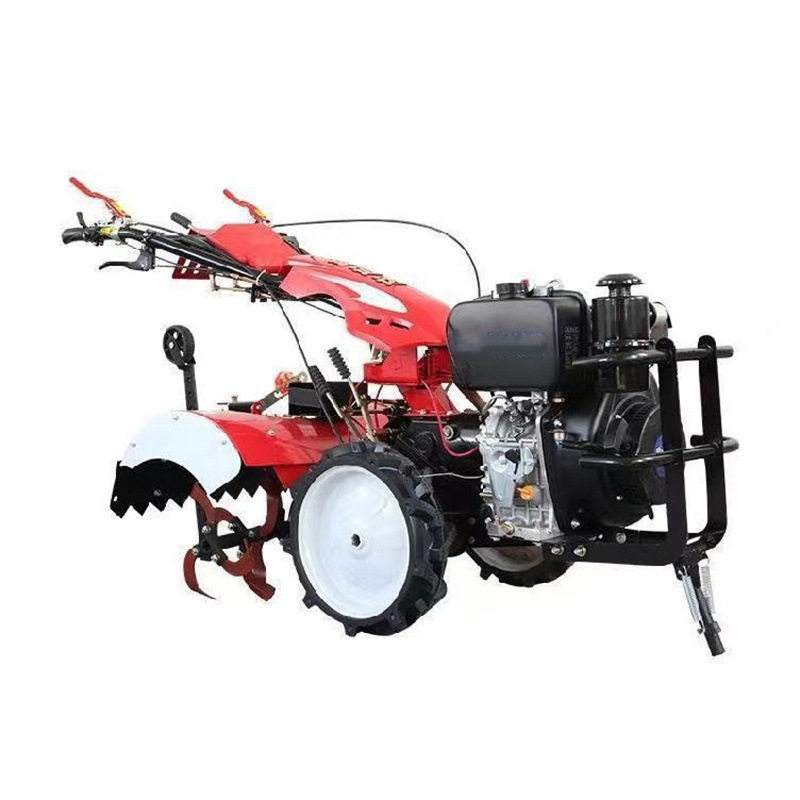 Four-wheel drive micro tiller, household small tiller, plower, hand-held agricultural rotary tiller, multi-functional tillage machinery