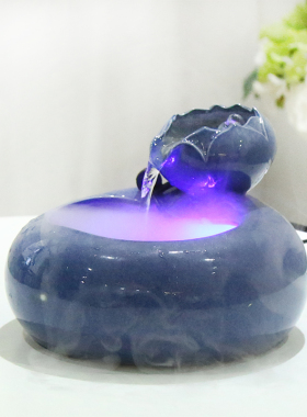 创意鱼缸小型葫芦循环流动水生财时来运转运桌面招财现代简约摆件