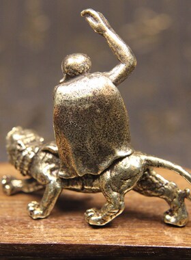 爆款实心黄铜伏虎罗汉摆件镇守家宅铜像十八罗汉弥勒尊者桌面供摆