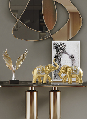 欧式轻奢创意大象摆件家居客厅电视柜现在简约玄关酒柜装饰品摆设