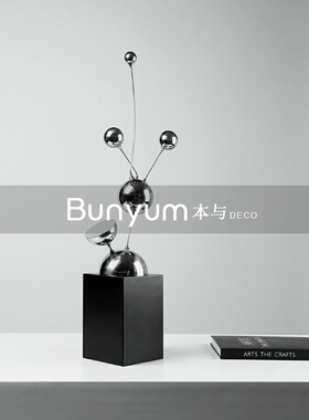 极速现代轻奢抽象金属摆件酒店样板间售楼部电视酒柜玄关软装家居