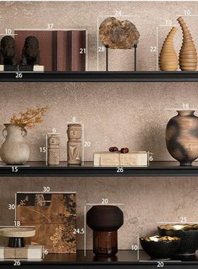 侘寂风复古高档艺术摆件小众样板房民宿酒柜中古风软装组合