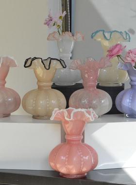 新品中古风彩虹色芬顿风法式南瓜珠花瓶手工琉璃玻璃家插花器摆件