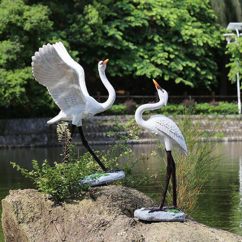 户外仿真仙鹤玻璃钢雕塑花园景观水池假山庭院装饰丹顶鹤白鹭摆件,淘宝优惠券,粉丝福利购,淘宝优惠卷