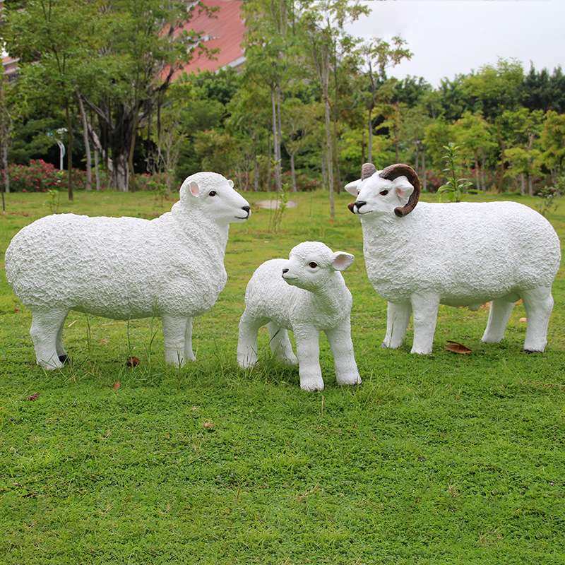 仿真动物绵羊户外道具景观玻璃钢雕塑假羊模型草地花园装饰大摆件,淘宝优惠券,粉丝福利购,淘宝优惠卷