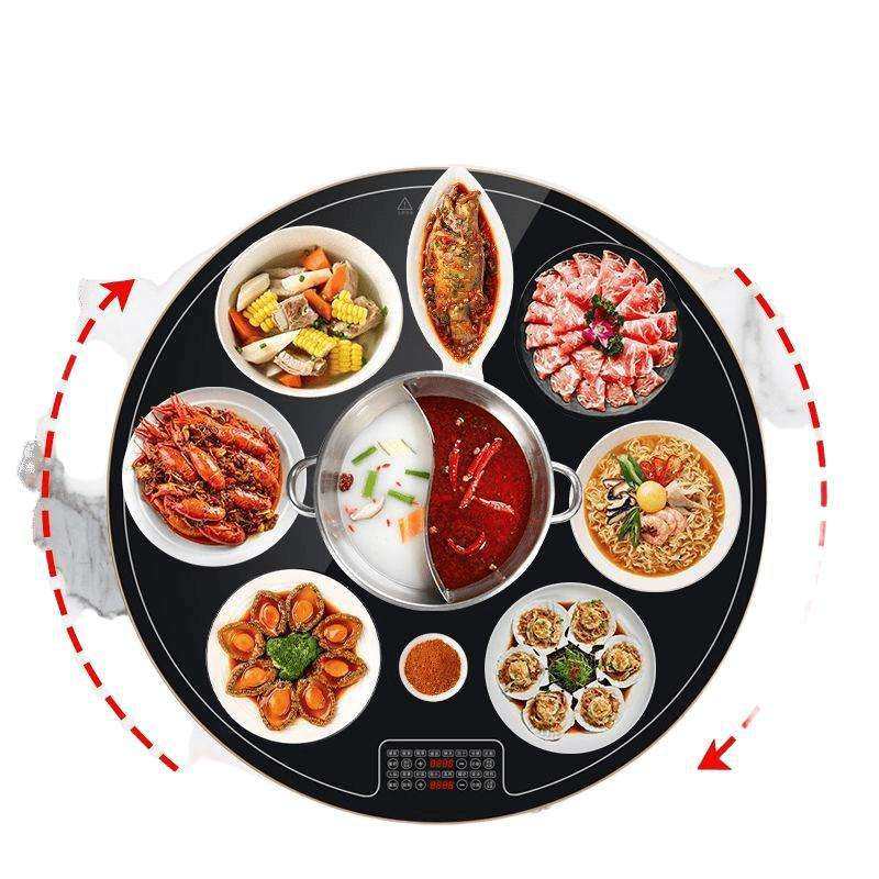 朗封饭菜保温板热菜板智能自动电热饭菜火锅加热盘圆形旋转暖菜板,淘宝优惠券,粉丝福利购,淘宝优惠卷