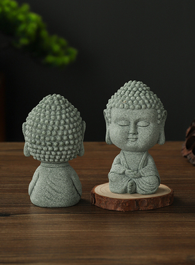 速发青像石如来茶宠摆件桌面禅意小佛砂鱼缸装山造景盆景微景观假