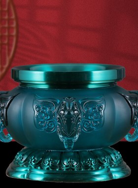 速发家居摆件琉璃花具套装大全家用供佛香炉供瓶供果盘圣水杯插电