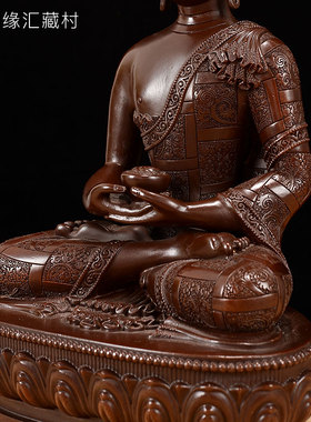 速发阿面陀佛家用居家桌西弥藏铜仿古雕花铜像三宝佛