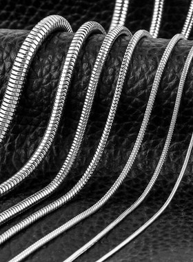 1 piece Stainless steel Round Snake Chain Pendant Necklace F