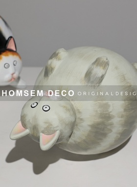 现代简约日系猫桌面ins风摆件 样板房间玄关家居创意猫挂件软装饰