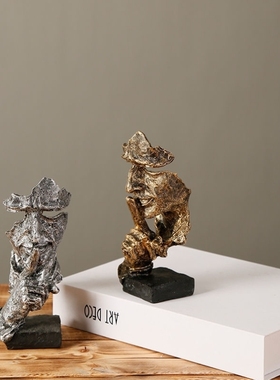 工艺品摆件沉默是金装饰品雕塑简约现代办公室客厅欧式艺术品