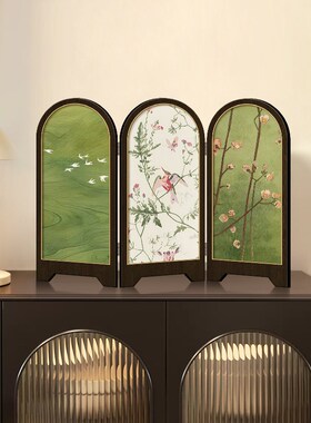 小清新绿色飞燕桌k面客厅屏风摆件画法式餐厅餐边柜斗柜装饰品摆