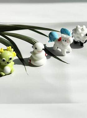 手工萌趣琉璃十二生肖小摆件可爱精致桌面装饰玻璃工艺品生日礼物