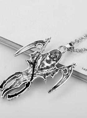 外贸新品 骷髅死神镰刀吊坠 炫酷配饰小礼品 朋克男生项链