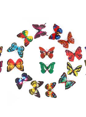 12公分双层仿真蝴蝶插杆PVC蝴蝶户外园林装饰插花配件花园布置