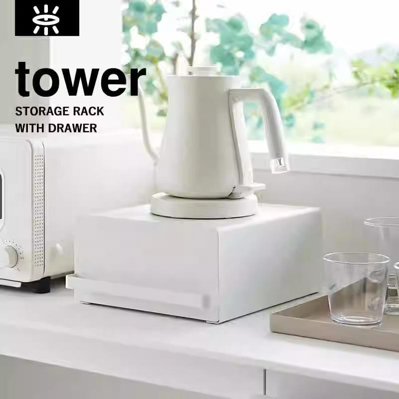 跨境台面收纳盒抽屉储物桌面整理咖啡机饮水机垫高置物架茶包杯架 - 图2