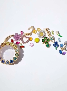 ins风小吊坠玻璃盒子项链女爱心锆石宝石小花太阳满钻锁骨链