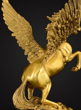 纯铜大号马摆件马到成功工艺礼品摆饰摆设办公室招财装饰品飞马铜
