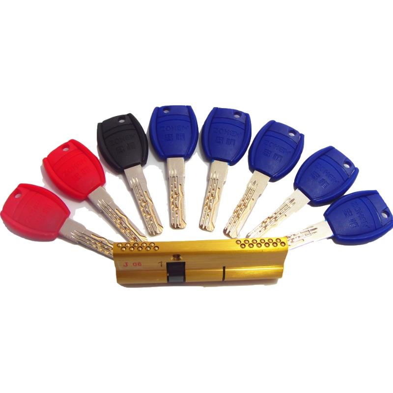 原厂防盗门锁芯超B级防锡纸全铜防盗锁心大门通用双排带钥匙锁具 - 图3