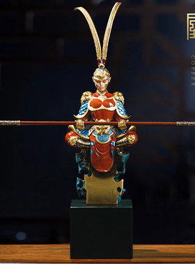 热销齐天大圣孙悟空摆件办公室玄C关装饰品斗战胜佛铜工艺品黄铜